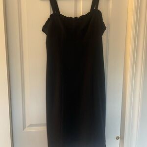 Vintage Nanette Lenore LBD Cocktail Strapless Dress with ruffle top and hem